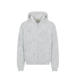 Sweat à Capuche Zippé Suvene Waffle Gris (3)