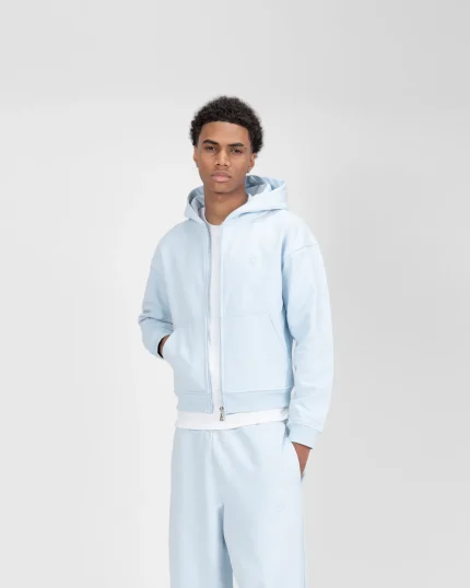 Suvene SU Zippé Sweat à Capuche Bleu Glacier (3)