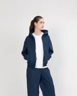 Suvene SU Zippé Sweat à Capuche Bleu Marine (2)