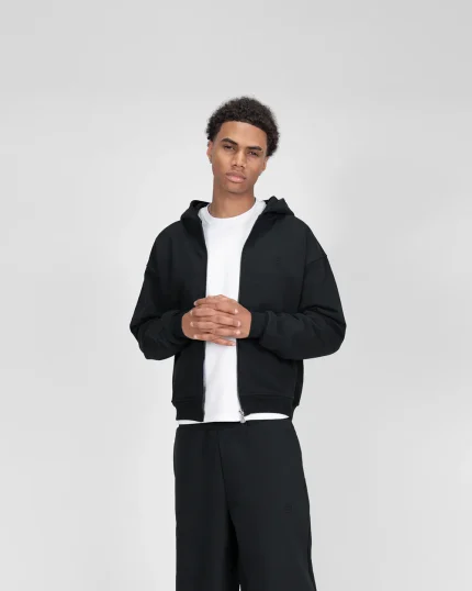 Suvene SU Zippé Sweat à Capuche Noir (3)