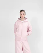 Suvene SU Zippé Sweat à Capuche Rose (1)